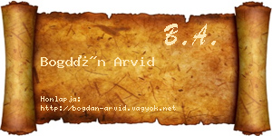 Bogdán Arvid névjegykártya